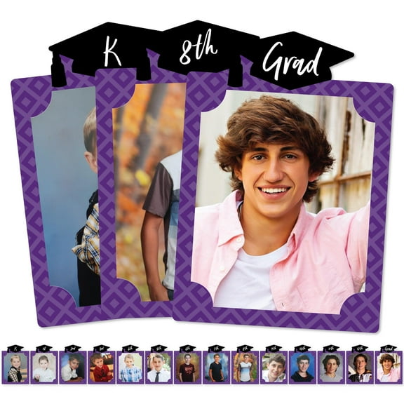 Big Dot of Happiness Purple Graduation 8 x 10 inches K-12 School Photo Holder - DIY Party Decor - Picturific Display