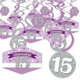 thumbnail image 1 of Big Dot of Happiness Quinceanera Purple - Sweet 15 - Birthday Party Hanging Decor - Party Decoration Swirls - Set of 40, 1 of 8