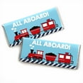 thumbnail image 1 of Big Dot of Happiness Railroad Party Crossing - Candy Bar Wrapper Steam Train Birthday Party or Baby Shower Favors - Set of 24, 1 of 4