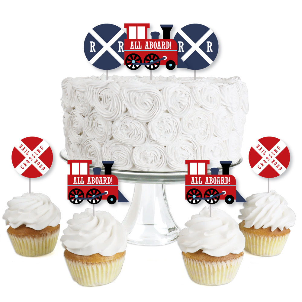 Big Dot Of Happiness Railroad Party Centerpiece Kit – Train Theme Decor With Confetti For Birthdays & Showers (Set Of 30)