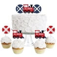 thumbnail image 1 of Big Dot of Happiness Railroad Party Crossing - Dessert Cupcake Toppers - Steam Train Birthday Party or Baby Shower Clear Treat Picks - Set of 24, 1 of 8