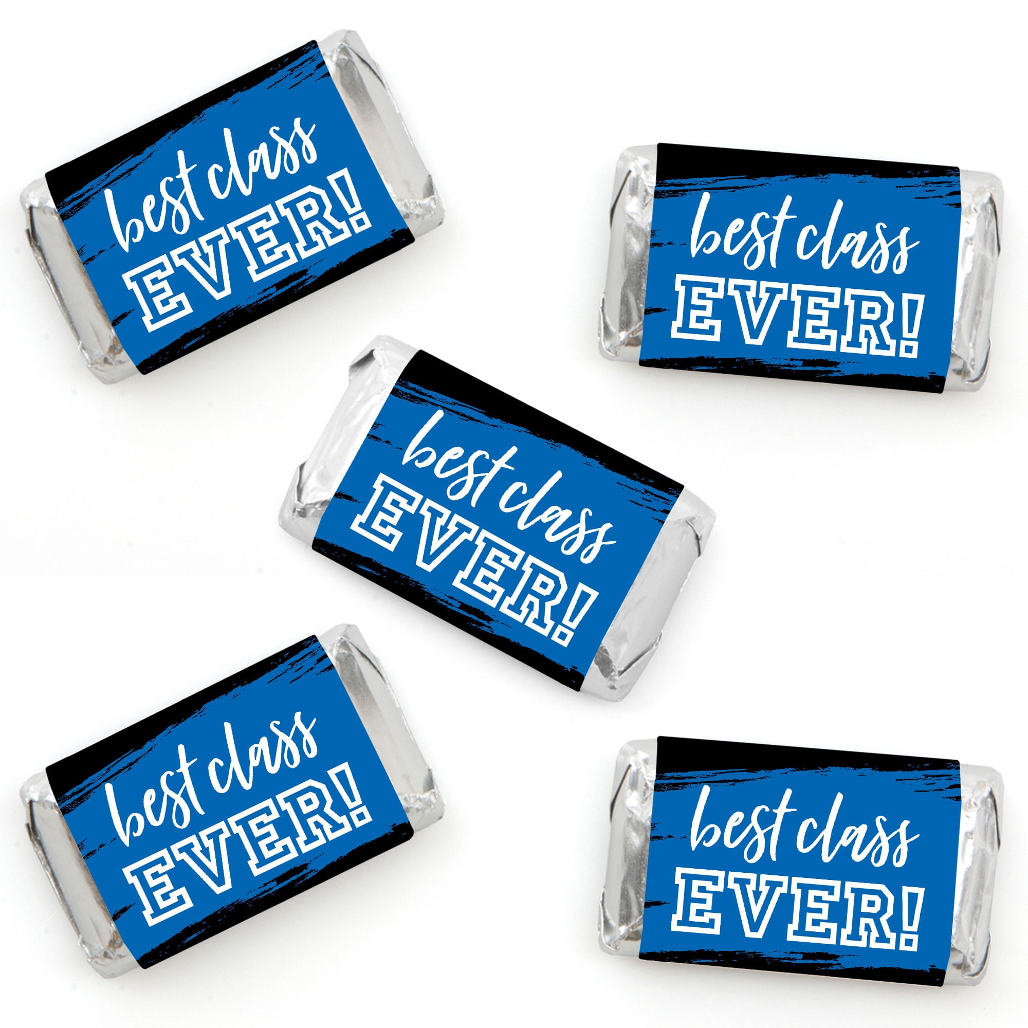 Big Dot of Happiness Reunited Blue - Mini Candy Bar Wrapper Stickers ...
