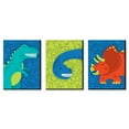 thumbnail image 1 of Big Dot of Happiness Roar Dinosaur - Dino Mite T-Rex Nursery Wall Art and Kids Room Decorations - Gift Ideas - 7.5 x 10 inches - Set of 3 Prints, 1 of 5