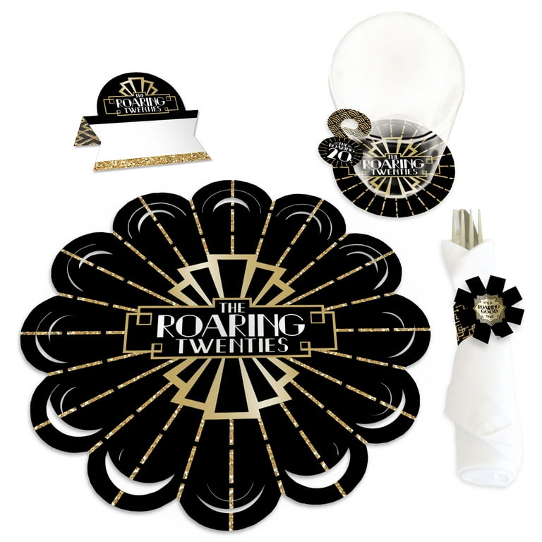 Big Dot of Happiness Roaring 20's - 1920s Art Deco Jazz Party Paper Charger  & Table Decorations Chargerific Kit for 8 