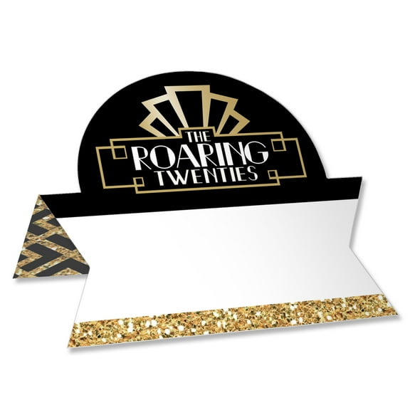 Big Dot of Happiness Roaring 20s - 1920s Art Deco Jazz Party Tent Buffet Card - Table Setting Name Place Cards - Set of 24