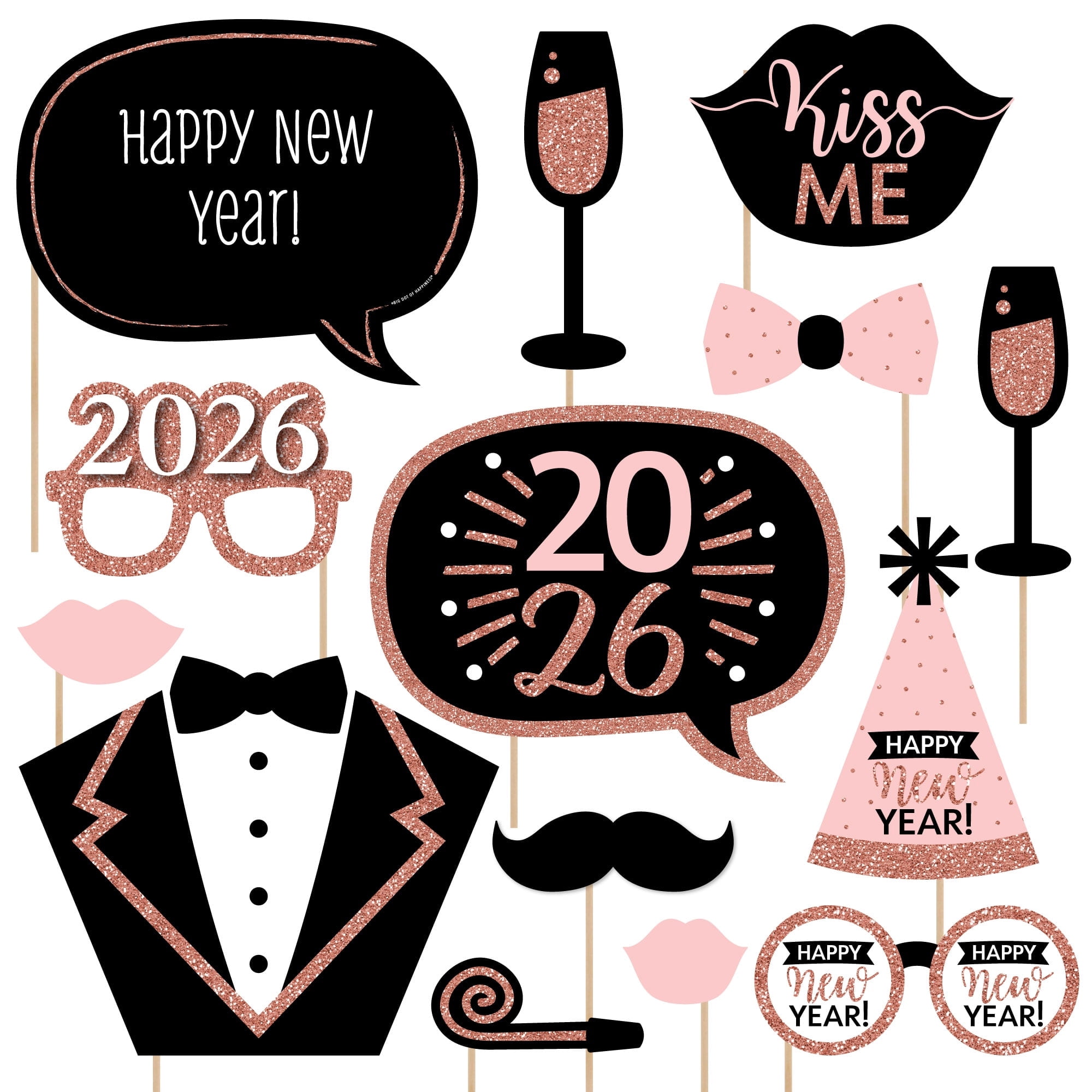 Big Dot of Happiness Rose Gold Happy New Year - 2026 New Year's Eve ...