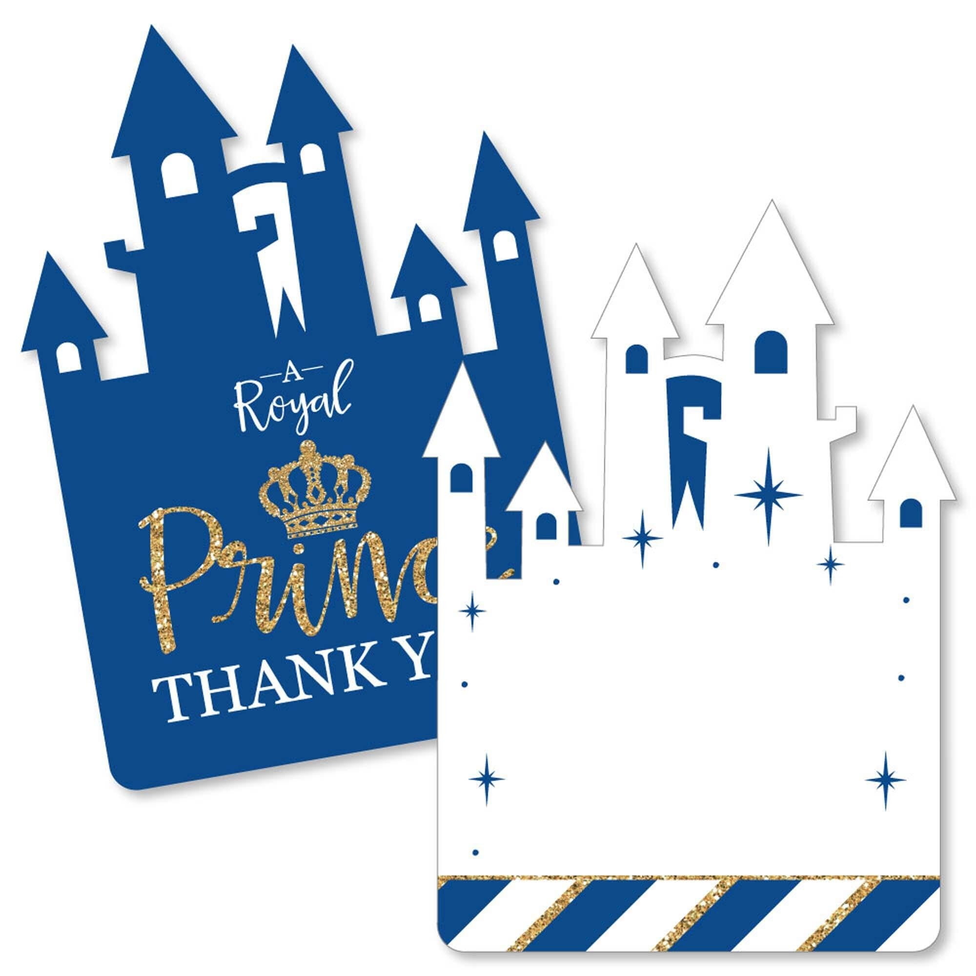 Big Dot of Happiness Royal Prince Charming - Shaped Thank You Cards ...