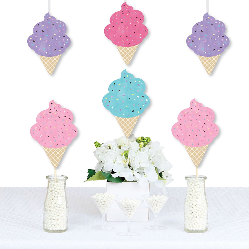 20 Inch Ice Cream Honeycomb Decorations - Set of 6 - Made in USA