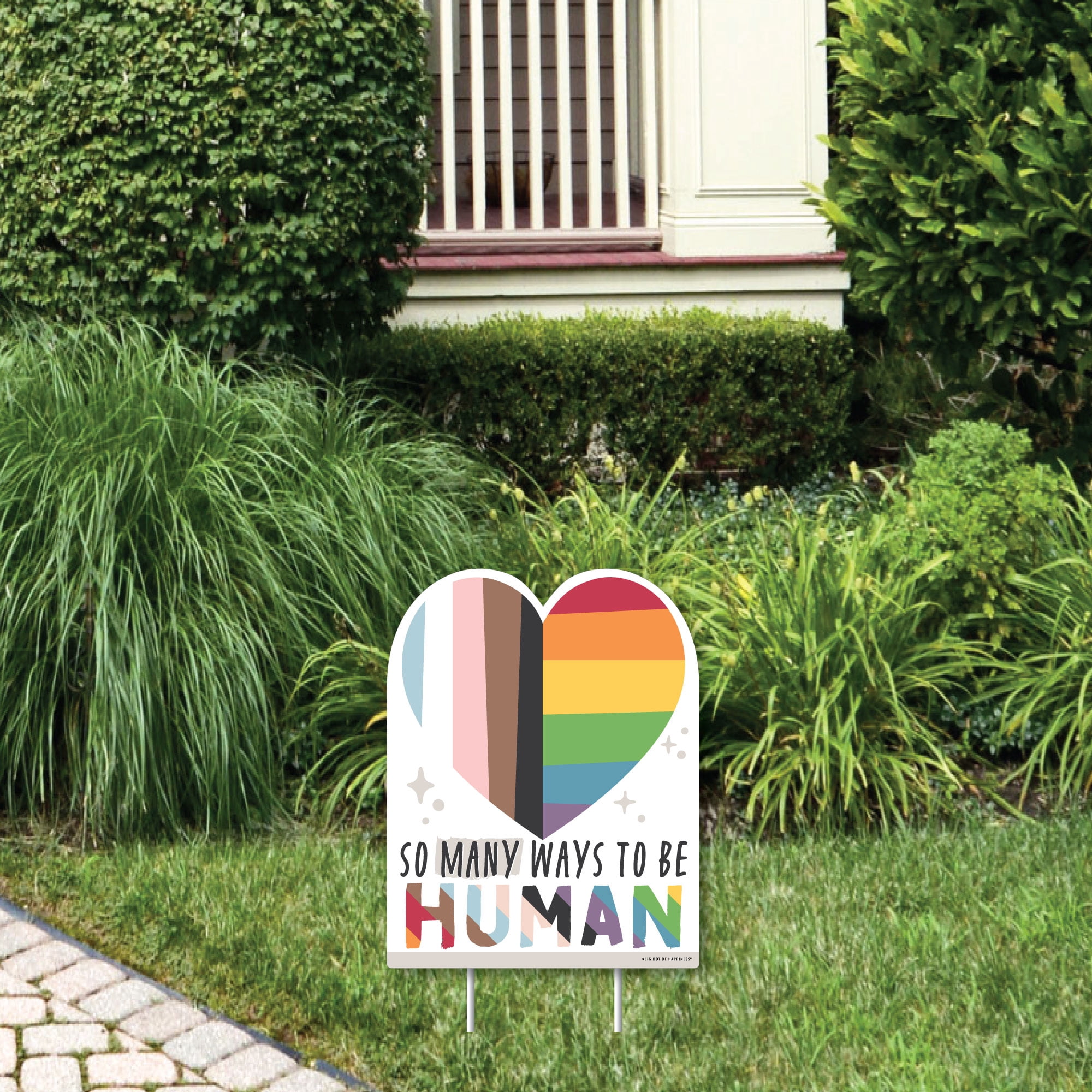 Big Dot of Happiness So Many Ways to Be Human - Outdoor Lawn Sign ...