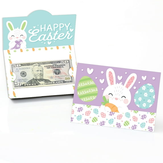 Big Dot of Happiness Spring Easter Bunny - Happy Easter Party Money and Gift Card Holders - Set of 8