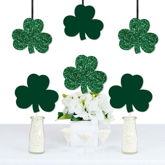 Big Dot of Happiness St. Patrick's Day - Shamrock Decorations DIY Saint Paddy's Day Party Essentials - Set of 20
