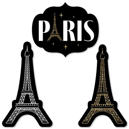 Big Dot of Happiness Stars Over Paris - DIY Shaped Parisian Themed Party Cut-Outs - 24 Count