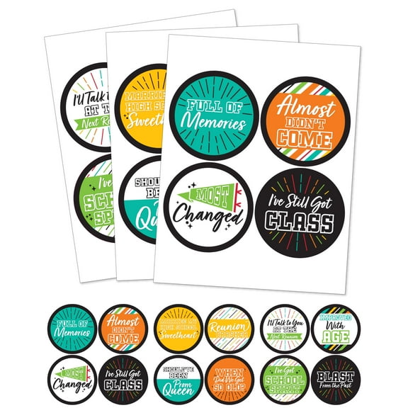 Big Dot of Happiness Still Got Class - High School Reunion Party Funny Name Tags - Party Badges Sticker Set of 12