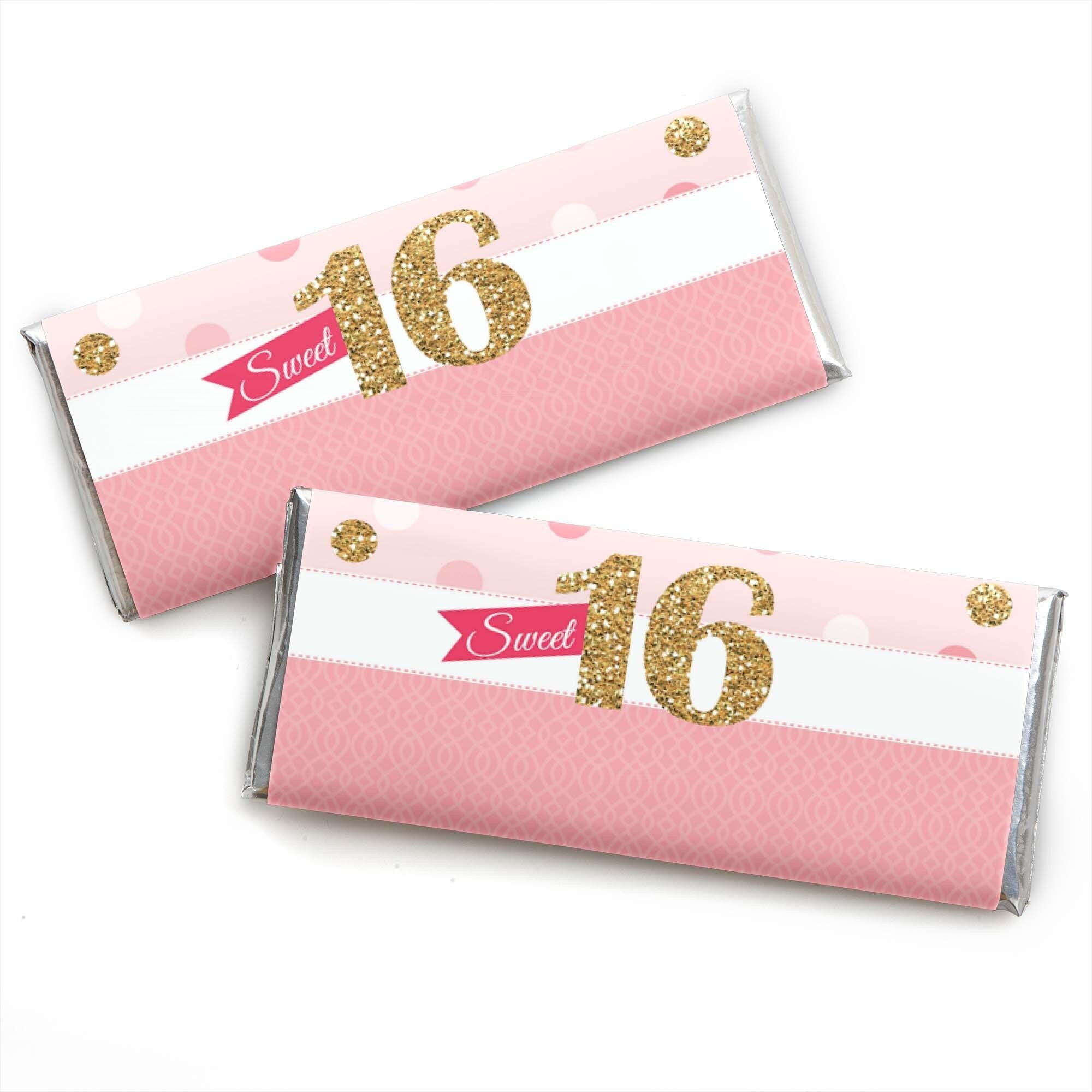 Big Dot of Happiness Sweet 16 - Candy Bar Wrappers 16th Birthday Party ...