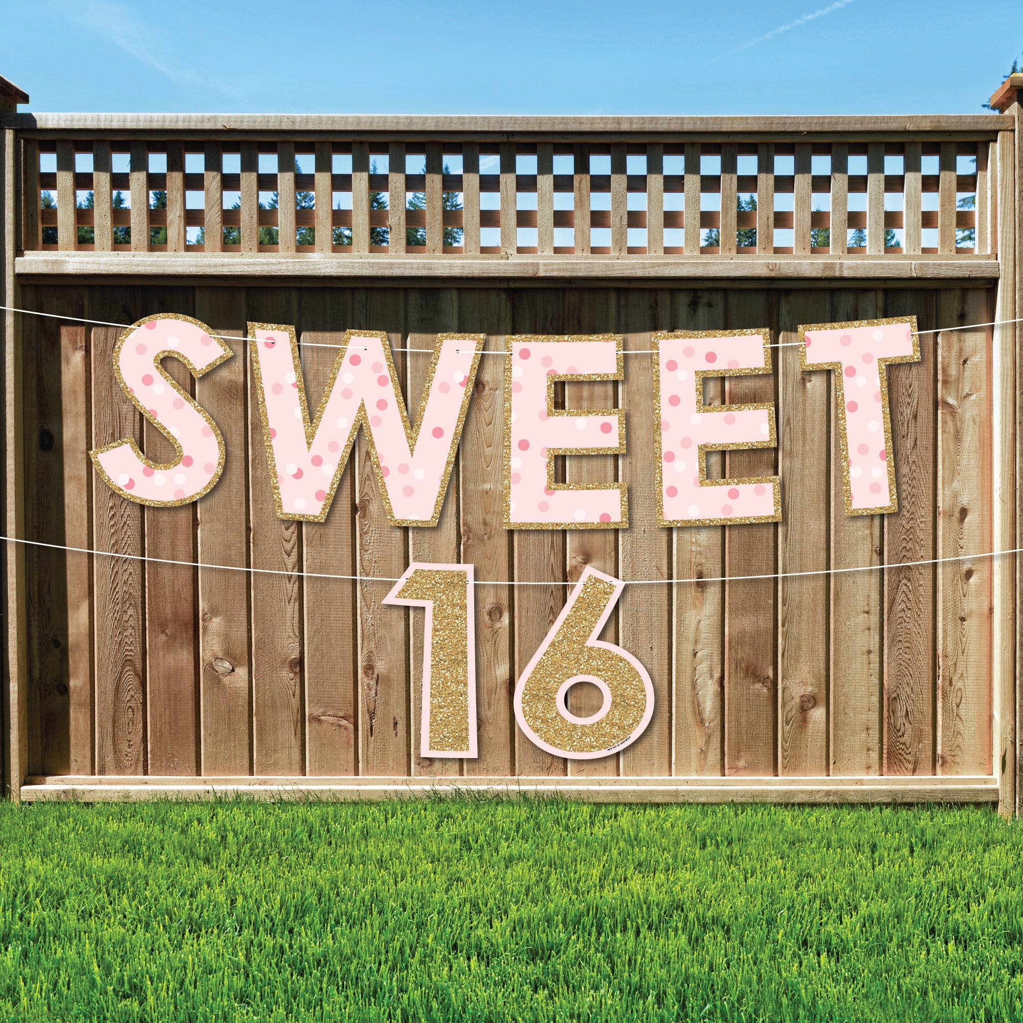 Big Dot of Happiness Sweet 16 - Large 16th Birthday Party Decorations - Sweet  16 - Outdoor Letter Banner 
