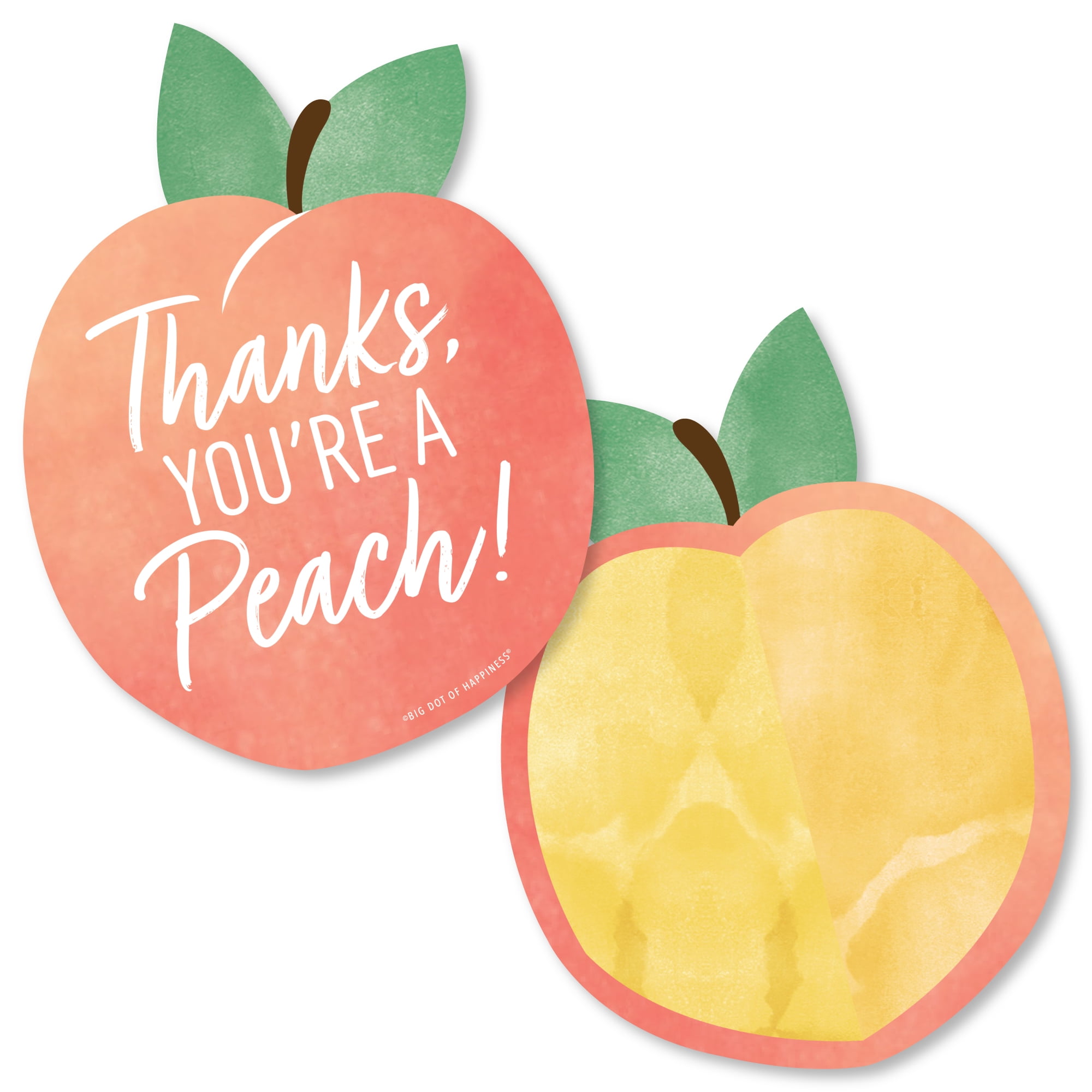 Big Dot of Happiness Sweet as a Peach - Shaped Thank You Cards - Fruit ...