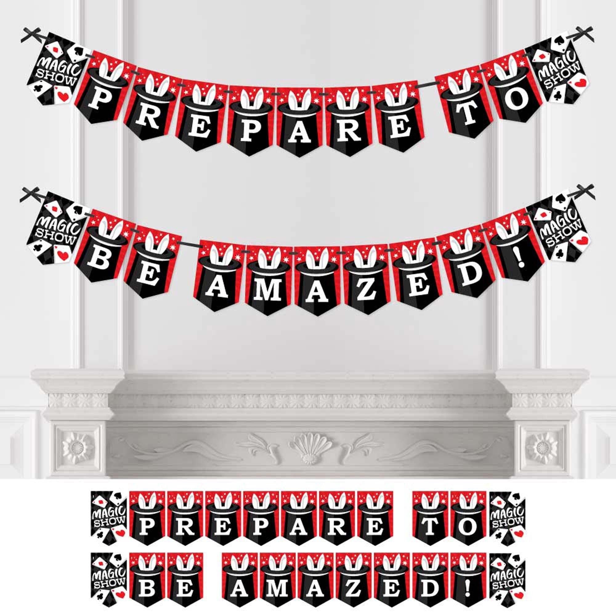 "Ta-Da, Magic Show" Party Banner - 1ft X 5ft Magician Theme Decoration - Premium Satin Paper, Made In USA