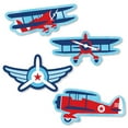 thumbnail image 1 of Big Dot of Happiness Taking Flight - Airplane - Shaped Vintage Plane Baby Shower or Birthday Party Cut-Outs - 24 Count, 1 of 6