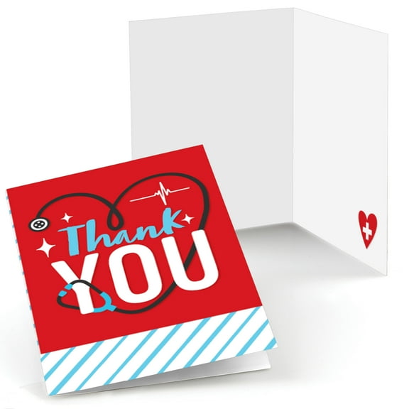 Big Dot of Happiness Thank You Nurses - Nurse Appreciation Week Thank You Cards (8 count)