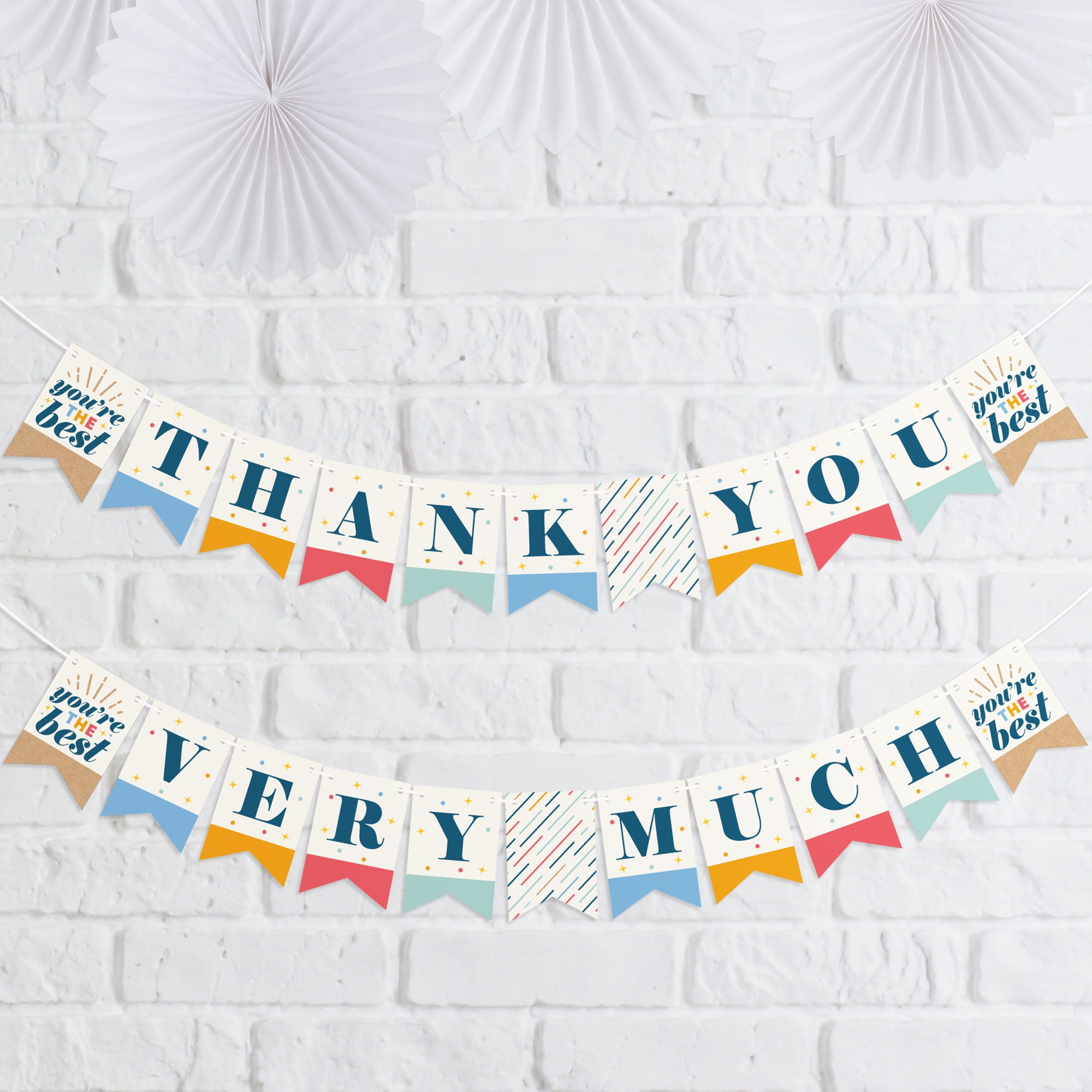 Big Dot of Happiness Thank You So Very Much - Gratitude Mini Pennant ...