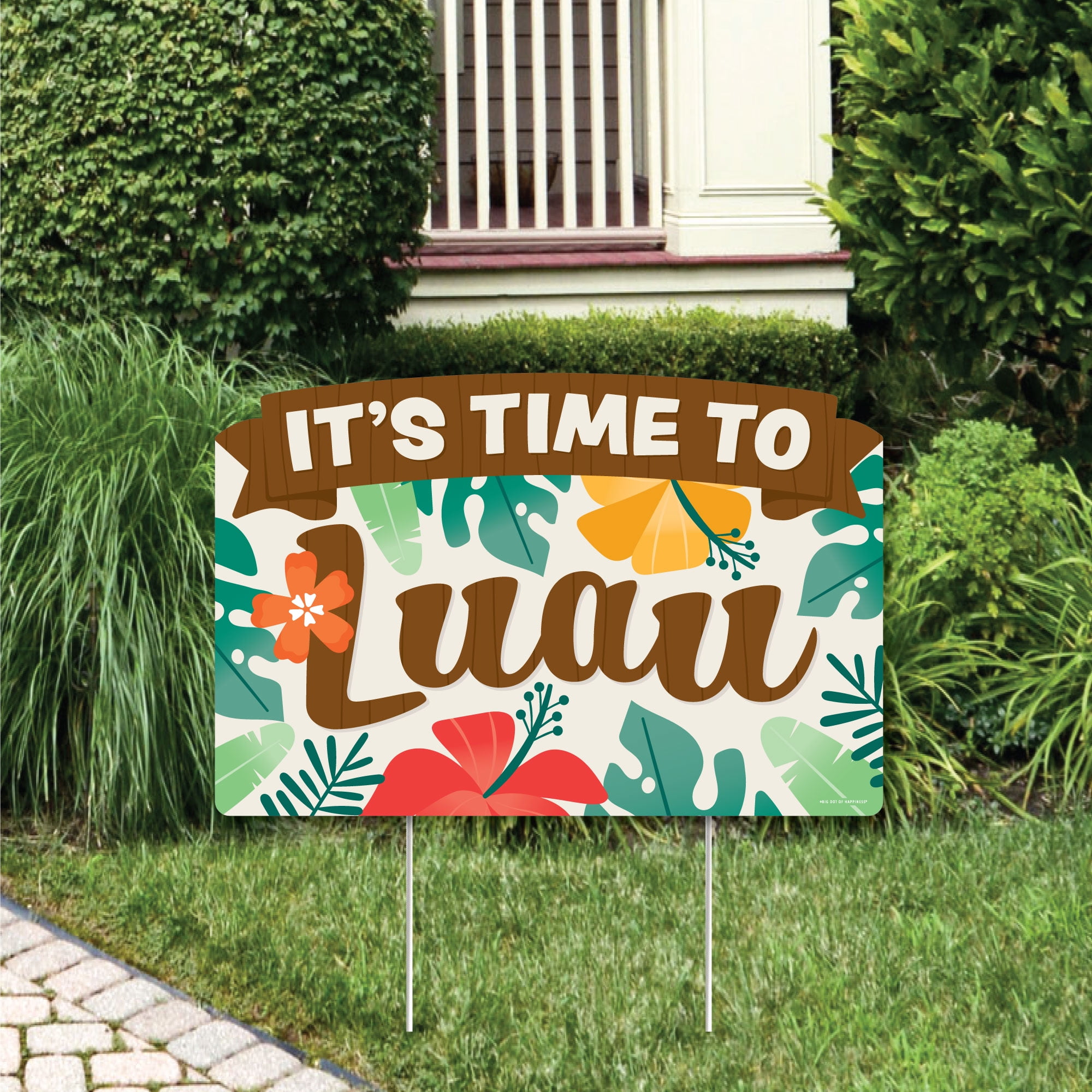 Aloha, Luau, Hawaii, order summer, palm tree, pineapple, hibiscus, lawn signs, party props, Yard Cards (M817 HS)