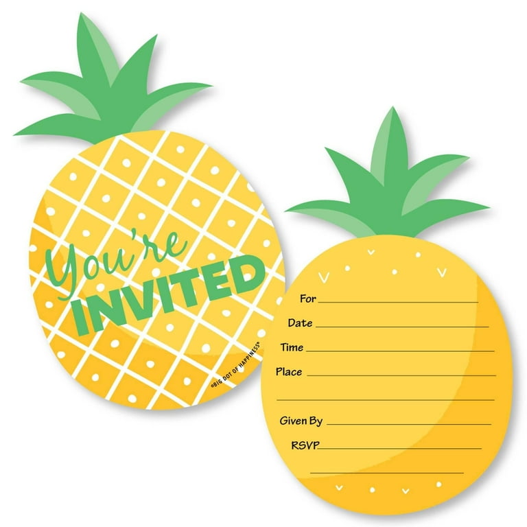 Pineapple orders baby shower invitations