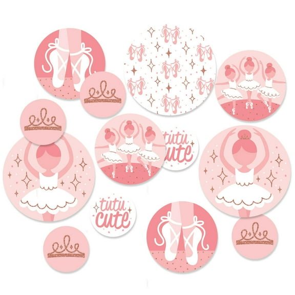 Big Dot of Happiness Tutu Cute Ballerina - Ballet Birthday Party or Baby Shower Giant Circle Confetti - Party Decorations - Large Confetti 27 Count