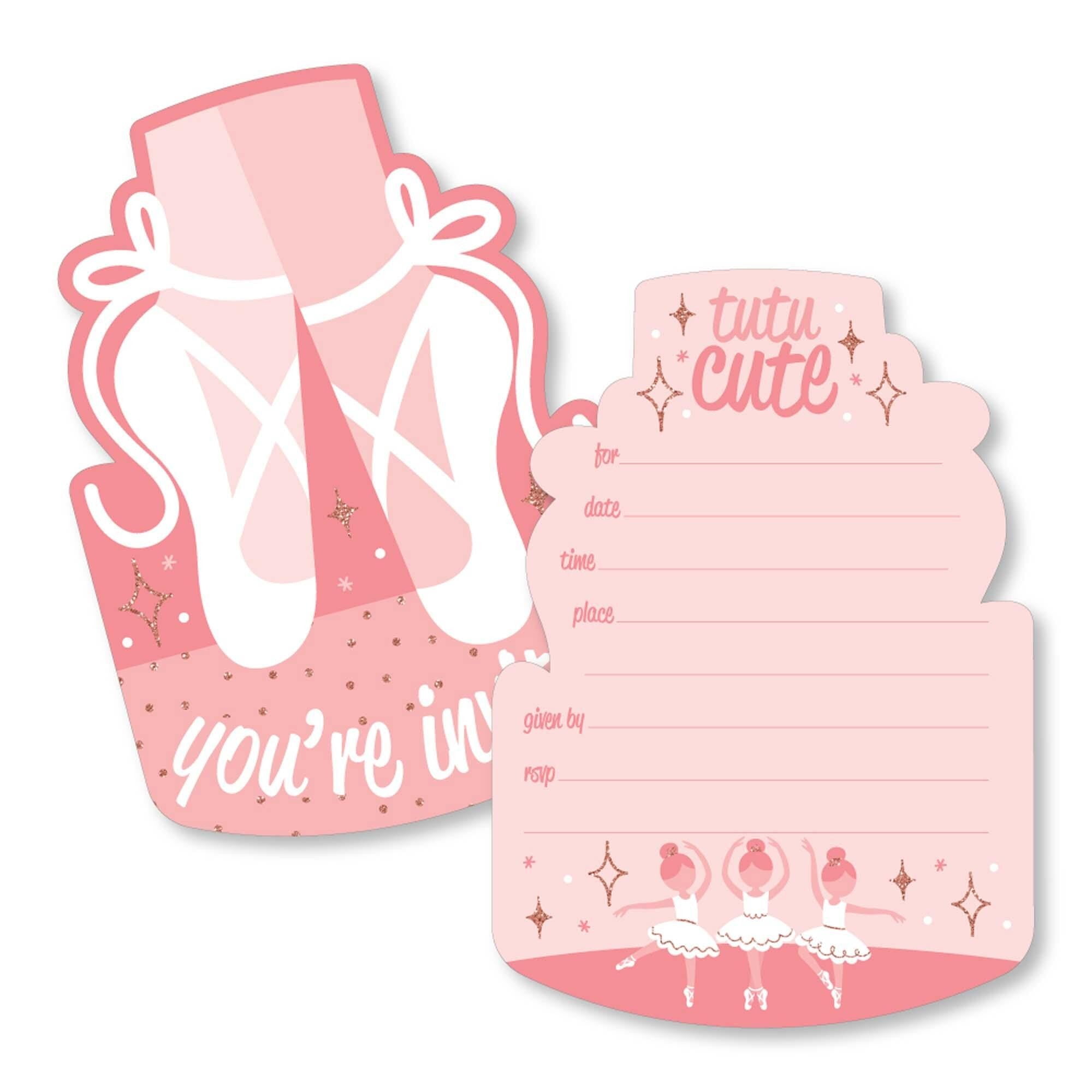Big Dot of Happiness Tutu Cute Ballerina - Shaped Fill-In Invites ...