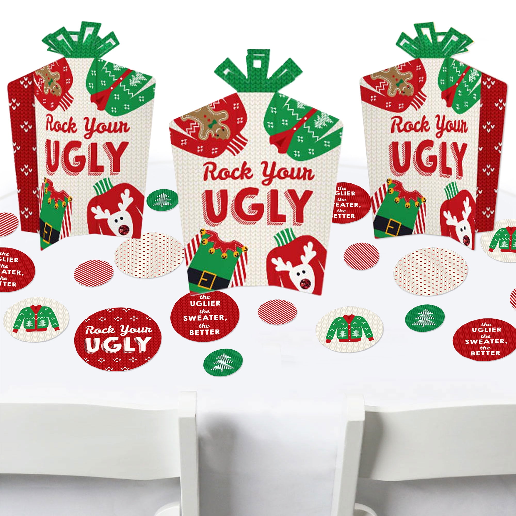 Festive Red and Green Christmas Table Centerpiece Kit