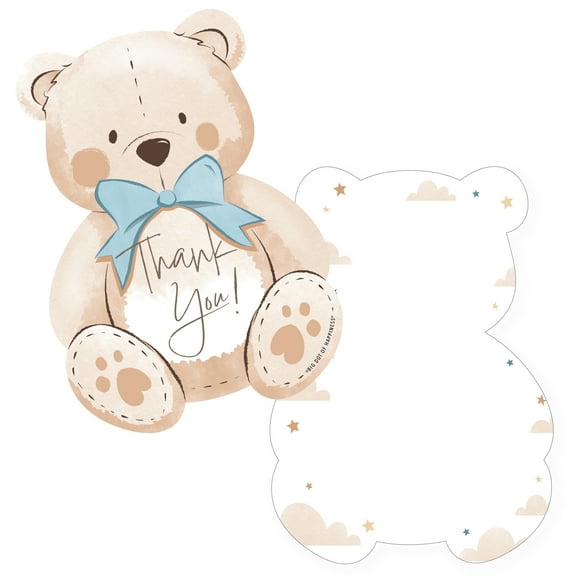 Big Dot of Happiness We Can Bearly Wait - Shaped Thank You Cards - Teddy Bear Baby Shower Thank You Note Cards with Envelopes - Set of 12