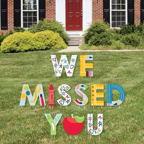 Big Dot of Happiness We Missed You - Back to School - Yard Sign Outdoor Lawn Decorations - Back to School Classroom Yard Signs