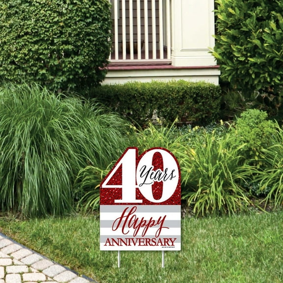 Big Dot of Happiness We Still Do - 40th Wedding Anniversary - Outdoor Lawn Sign - Anniversary Party Yard Sign - 1 Piece