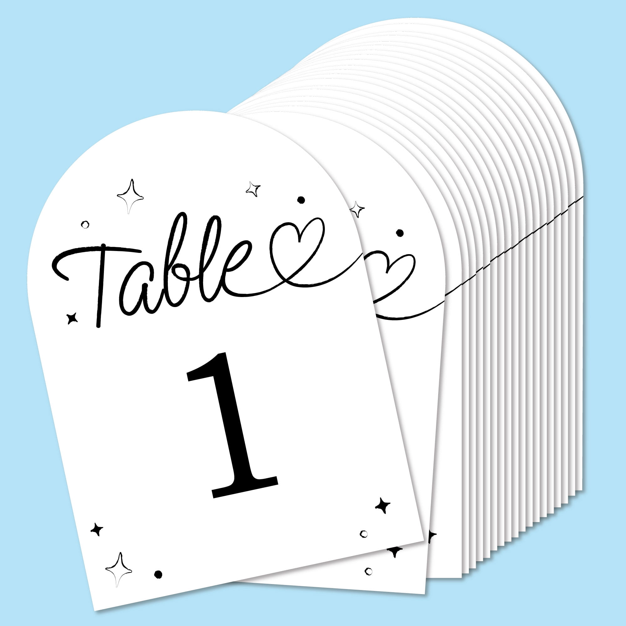 Big Dot of Happiness Wedding Hearts Black & White Table Numbers ...