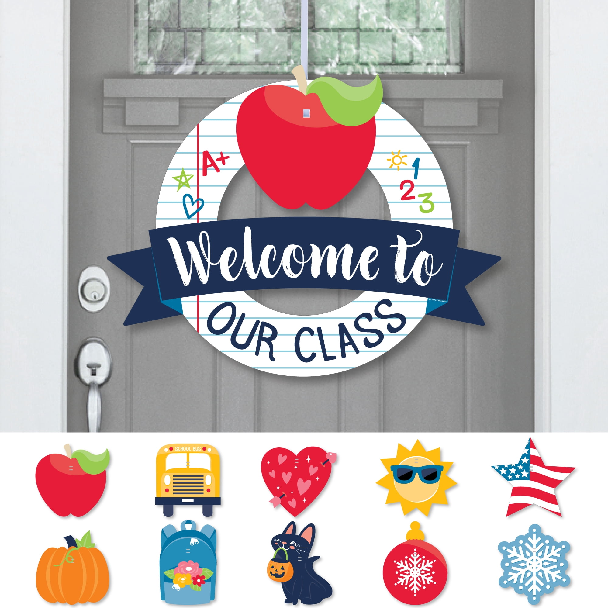 Bright Multicolor PVC Front Door Interchangeable Wreath