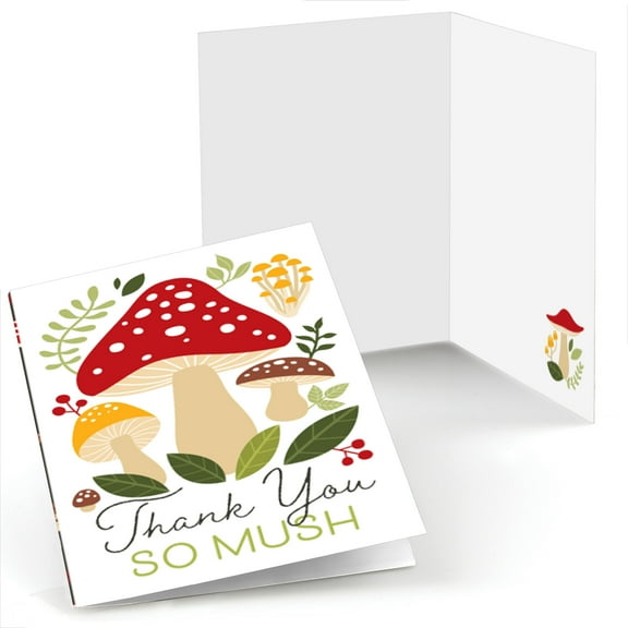 Big Dot of Happiness Wild Mushrooms - Red Toadstool Party Thank You Cards (8 count)