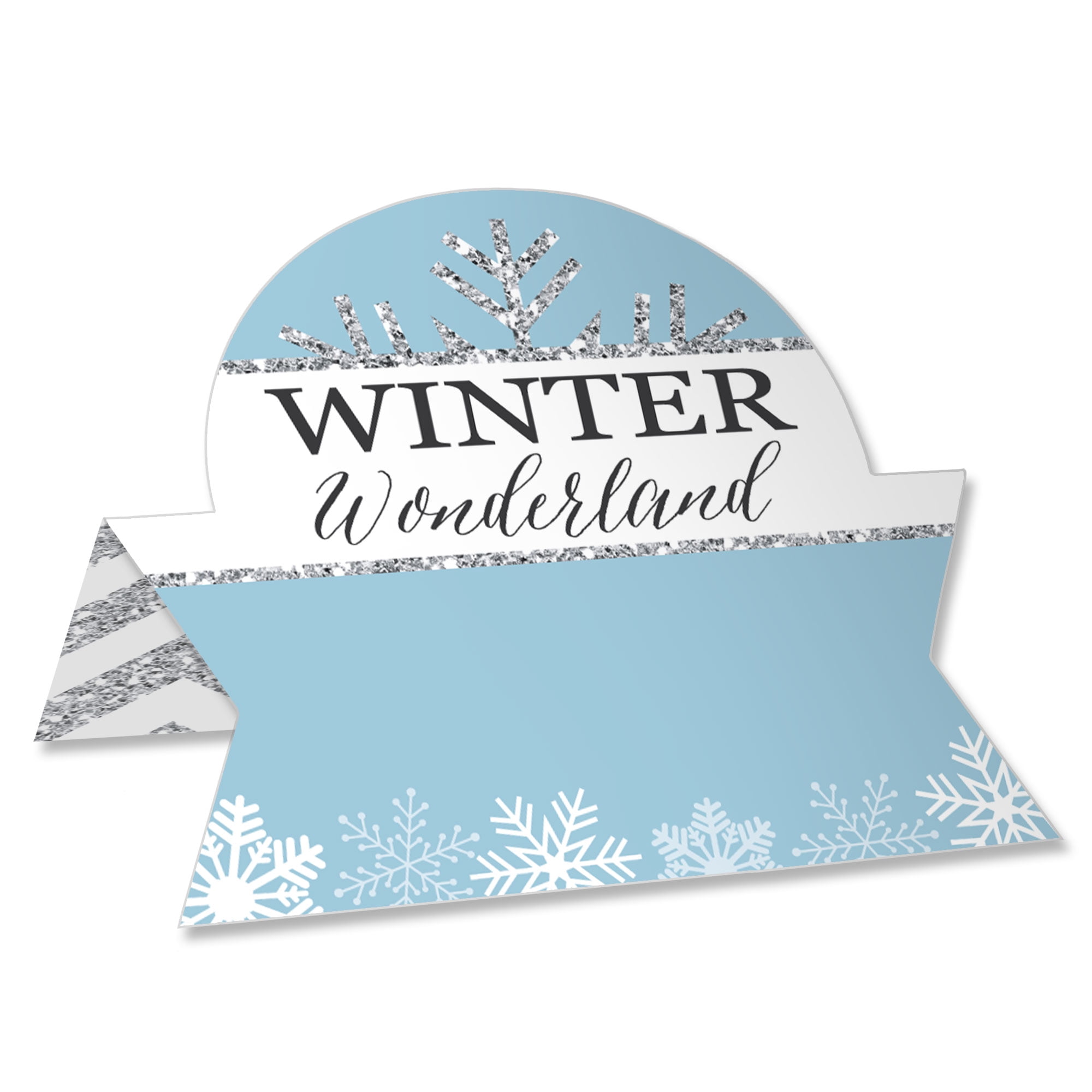 Big Dot of Happiness Winter Wonderland - Snowflake Holiday Party and Winter  Wedding Tent Buffet Card - Table Setting Name Place Cards - Set of 24 