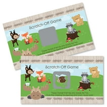 Big Dot of Happiness Woodland Creatures - Baby Shower or Birthday Party Game Scratch Off Cards - 22 Count