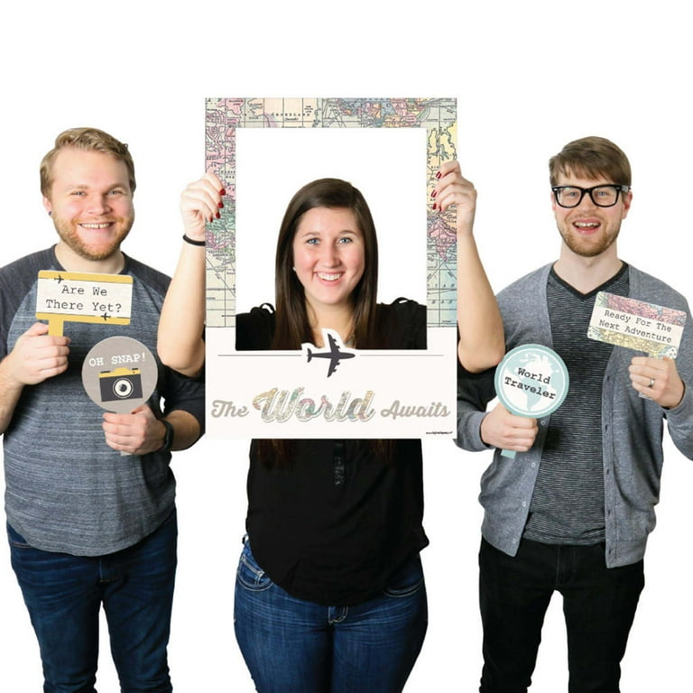 Travel themed photo booth props discount