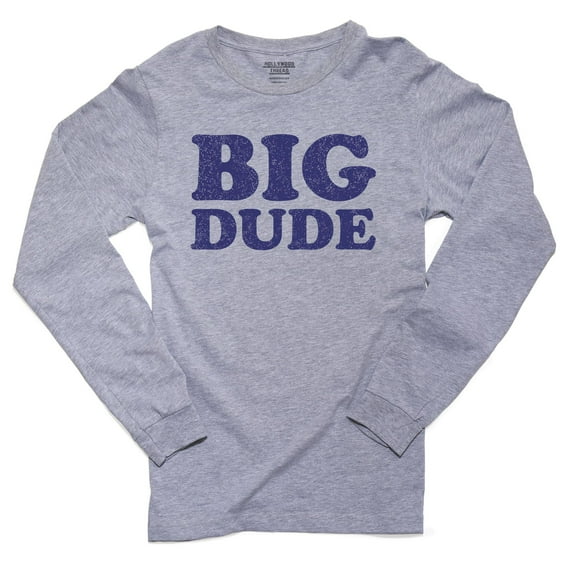Big Dude Written in Big Font Big Letters Men's Long Sleeve Grey T-Shirt