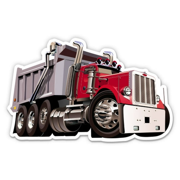 Big Dump Truck - 3" Vinyl Sticker - For Car Laptop Water Bottle Phone - Waterproof Decal