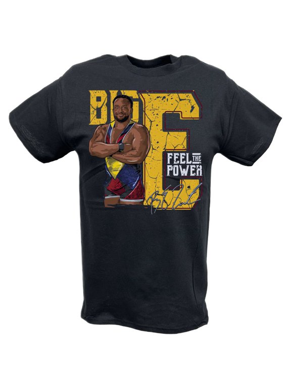 Big E Pose Animated Feel the Power Black T-shirt