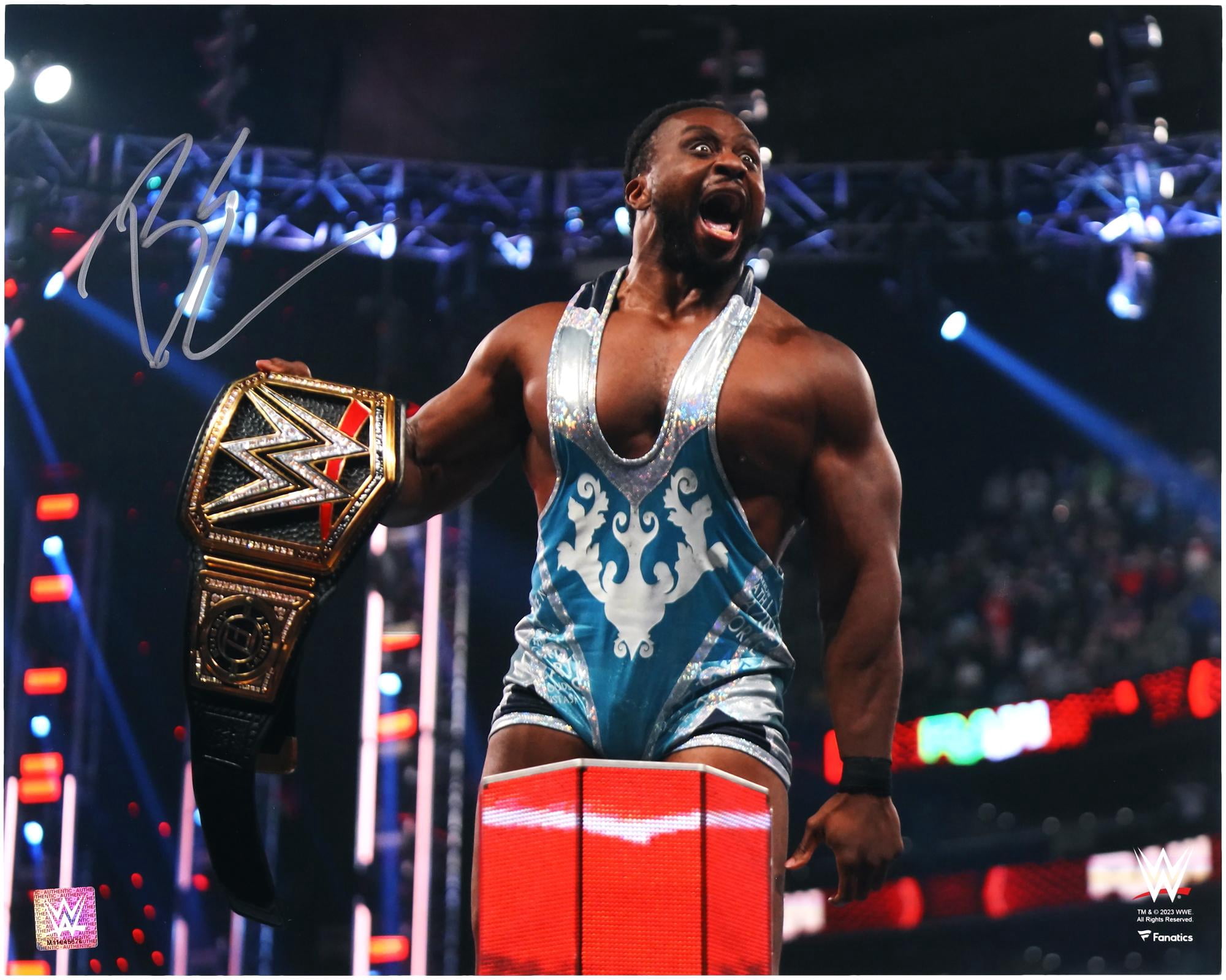 Wwe Blue Ropes Big E WWE Autographed 16