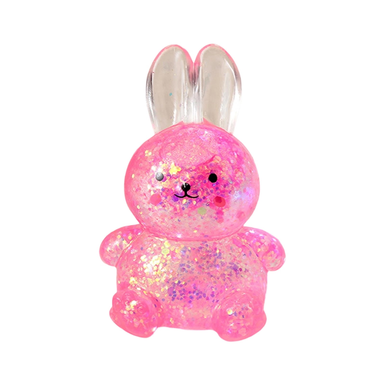 Big-Eared Bunny Squishy Stress Ball – Maltose Filled Slow Rising Squeeze for Hand Tension, Cute Desk Decor & Party Favors (Pink)