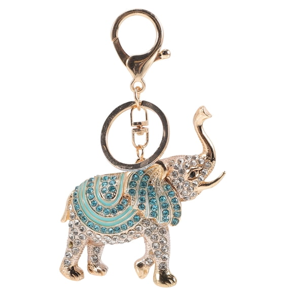 Big Ears Elephant Keychain with Sparkling Crystal Rhinestones, Decorative Purse Charm and Handbag Pendant Accessory