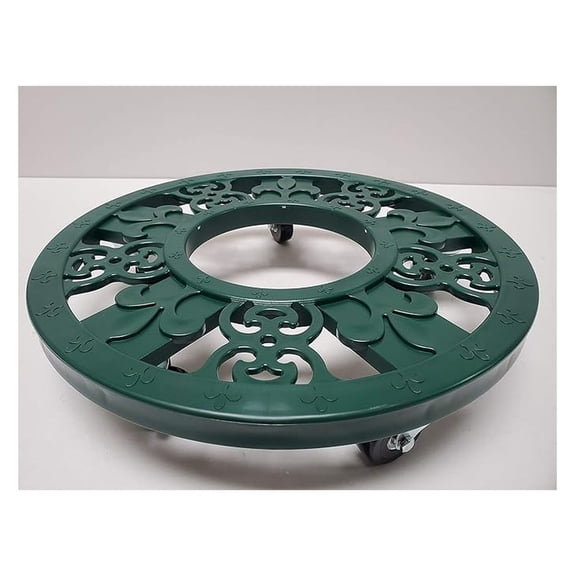 Big Easy; Easy Rolling; Decorative,Heavy Duty Plastic;Patio Caddy Plant and Pot Mover; 360° Swivel Locking Wheels; Durable Plastic; Indoor, Outdoor Home and Garden Tool;16 Inch (Green)