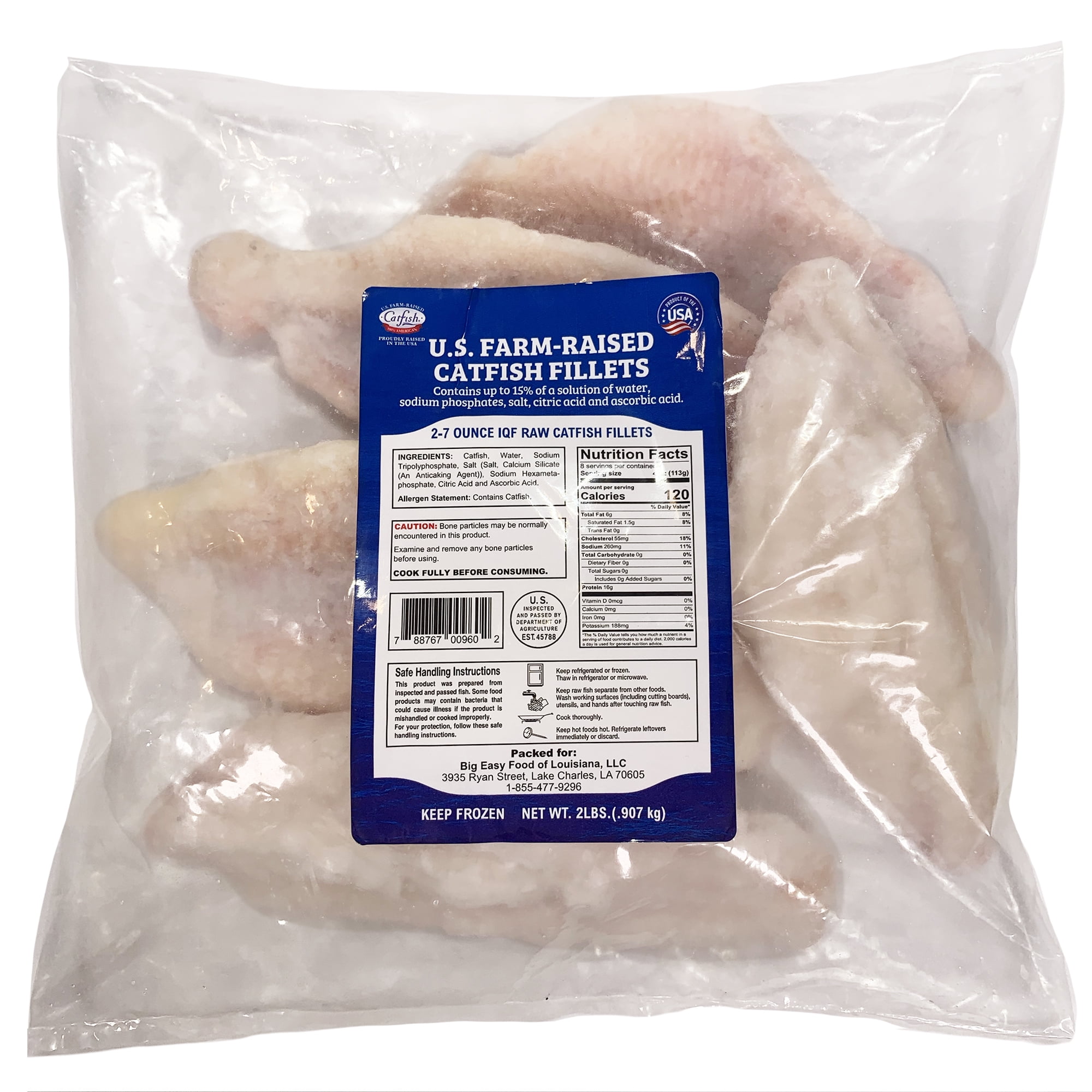 Big Easy Foods US farm-raised catfish fillets, frozen, 2 lb Big Easy Foods US farm-raised catfish fillets, frozen, 2 lb