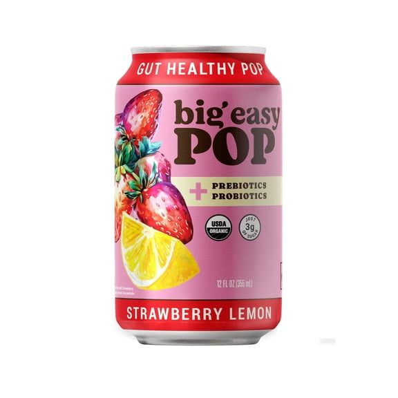 Big Easy Pop Strawberry Lemon Sparkling Drink 12 oz