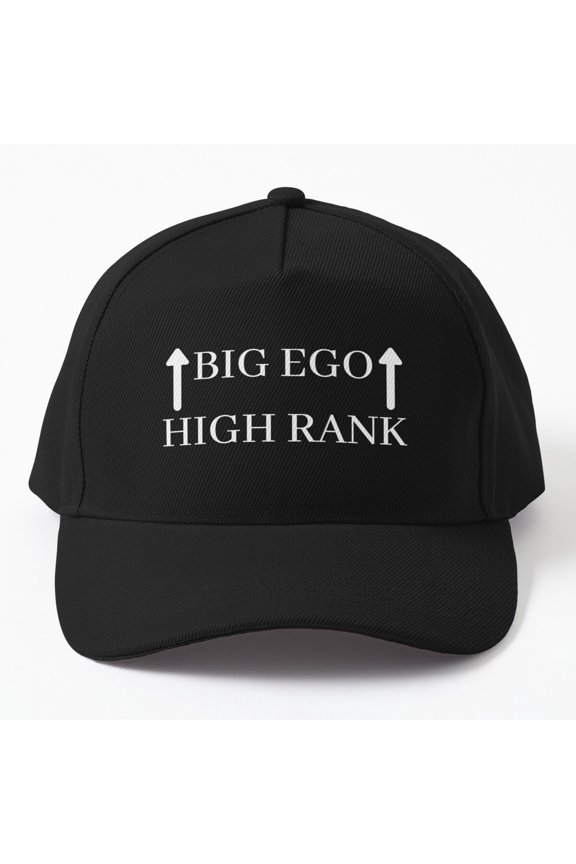 Big Ego High Rank Baseball Cap, Bold Status Statement Graphic Design, Classic Everyday Hat