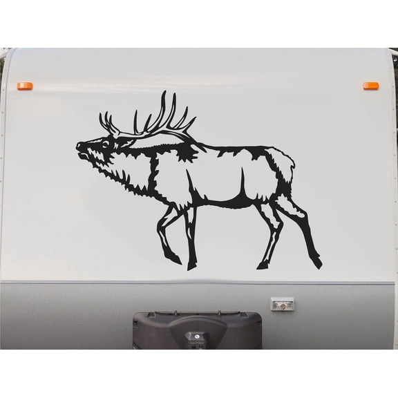 Big Elk Walking Decal Trailer Camper Auto Truck Vinyl Sticker