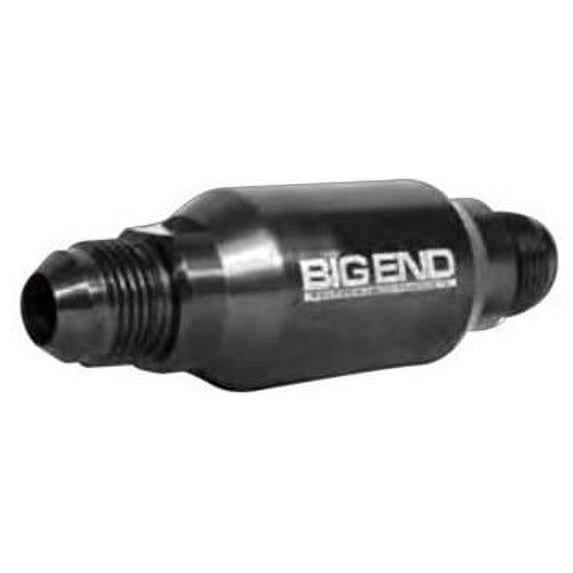 Big End Performance Inline Fuel Street Filter - Black, 6AN